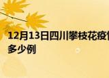 12月13日四川攀枝花疫情最新消息数据及攀枝花疫情现在有多少例