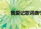 我爱记歌词唐宁（我爱记歌词唐宁）