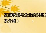 家庭农场与企业的财务关系（关于家庭农场与企业的财务关系介绍）