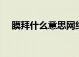 膜拜什么意思网络用语（膜拜什么意思）