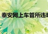泰安网上车管所违章查询（泰安网上车管所）