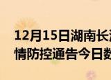 12月15日湖南长沙疫情新增确诊数及长沙疫情防控通告今日数据