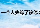一个人失踪了该怎么去找（一个人失眠歌词）