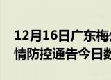 12月16日广东梅州疫情新增确诊数及梅州疫情防控通告今日数据