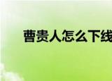曹贵人怎么下线的（曹贵人怎么死的）