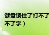 键盘锁住了打不了字母和数字（键盘锁住了打不了字）