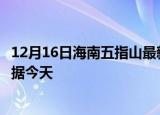 12月16日海南五指山最新发布疫情及五指山疫情最新实时数据今天