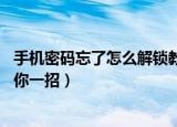 手机密码忘了怎么解锁教你一招（手机密码忘了怎么解锁 教你一招）