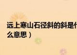 远上寒山石径斜的斜是什么偏旁（远上寒山石径斜的斜是什么意思）
