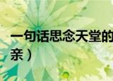 一句话思念天堂的亲人（一句话思念天堂的母亲）