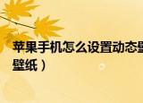 苹果手机怎么设置动态壁纸有声音（苹果手机怎么设置动态壁纸）