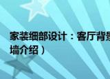 家装细部设计：客厅背景墙（关于家装细部设计：客厅背景墙介绍）