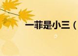 一菲是小三（唐一菲怼小三传闻）
