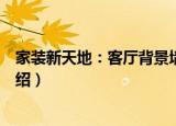 家装新天地：客厅背景墙（关于家装新天地：客厅背景墙介绍）