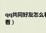 qq共同好友怎么看是哪个（qq共同好友怎么看）