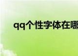 qq个性字体在哪里设置（qq个性字体）