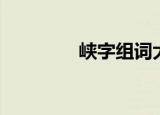 峡字组词大全（峡字组词）