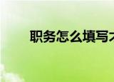 职务怎么填写才正确（职务怎么填）