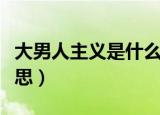 大男人主义是什么意思（大男人主义是什么意思）