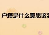 户籍是什么意思该怎么填（户籍是什么意思）