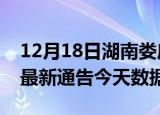 12月18日湖南娄底最新发布疫情及娄底疫情最新通告今天数据