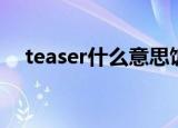 teaser什么意思饭圈（teaser什么意思）