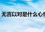 无言以对是什么心情（无言以对是什么意思）