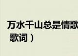 万水千山总是情歌词完整版（万水千山总是情 歌词）
