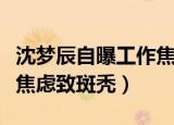 沈梦辰自曝工作焦虑致斑秃（沈梦辰自曝工作焦虑致斑秃）