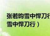 张若昀雪中悍刀行路透（张若昀发长文告别 雪中悍刀行）