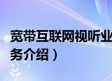 宽带互联网视听业务（关于宽带互联网视听业务介绍）