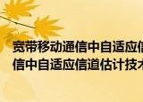 宽带移动通信中自适应信道估计技术研究（关于宽带移动通信中自适应信道估计技术研究介绍）