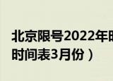 北京限号2022年时间表图（北京限号2022年时间表3月份）
