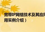 宽带IP网络技术及其应用实例（关于宽带IP网络技术及其应用实例介绍）