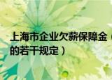 上海市企业欠薪保障金（上海市企业欠薪保障金筹集和垫付的若干规定）