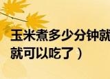 玉米煮多少分钟就可以吃了（玉米煮多少分钟就可以吃了）