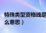 特殊类型资格线是什么（特殊类型资格线是什么意思）