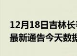 12月18日吉林长春疫情最新消息及长春疫情最新通告今天数据