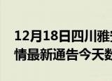 12月18日四川雅安疫情今天多少例及雅安疫情最新通告今天数据