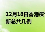 12月18日香港疫情最新数量及香港土疫情最新总共几例