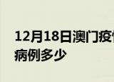 12月18日澳门疫情情况数据及澳门疫情现有病例多少