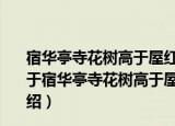 宿华亭寺花树高于屋红霞夜照人声声枝上鸟也似惜馀春（关于宿华亭寺花树高于屋红霞夜照人声声枝上鸟也似惜馀春介绍）