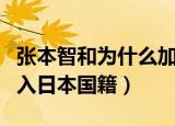 张本智和为什么加入日本（张本智和为什么加入日本国籍）