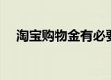 淘宝购物金有必要充吗（淘宝购物心得）
