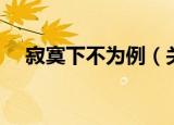 寂寞下不为例（关于寂寞下不为例介绍）
