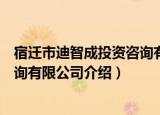 宿迁市迪智成投资咨询有限公司（关于宿迁市迪智成投资咨询有限公司介绍）