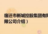 宿迁市新城控股集团有限公司（关于宿迁市新城控股集团有限公司介绍）