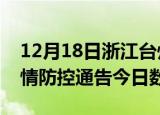 12月18日浙江台州疫情新增确诊数及台州疫情防控通告今日数据