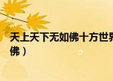 天上天下无如佛十方世界亦无比是什么意思（天上天下无如佛）