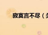 寂寞言不尽（关于寂寞言不尽介绍）